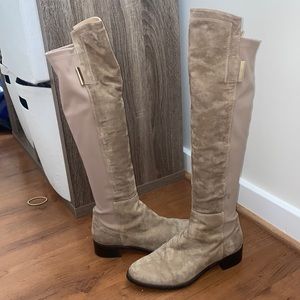 Beige suede gomma davos boots